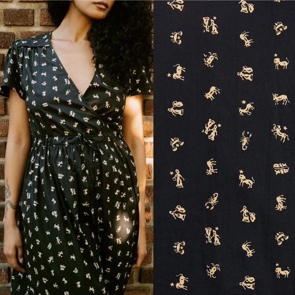 Christy Dawn Dresses & Skirts - Christy Dawn Cotton Short Sleeve Collared Dawn Dress Night Zodiac Print XL